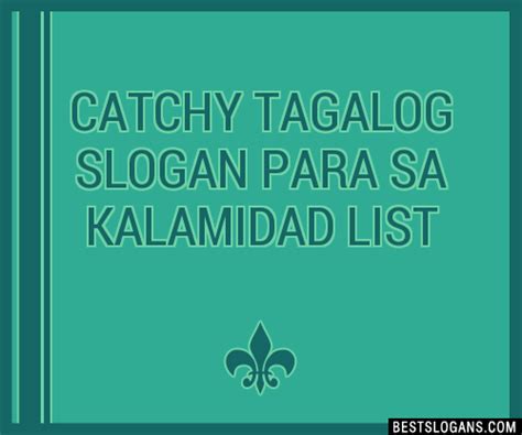 Tagalog Para Sa Kalamidad Slogan Ideas .